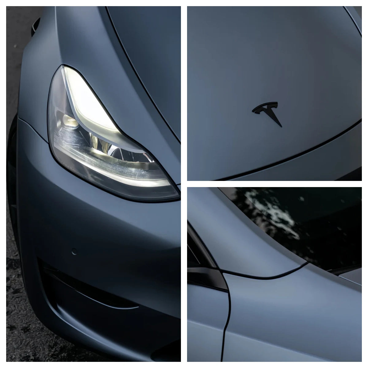 Anole Matte Silk Gray Blue Vinyl Car Wrap