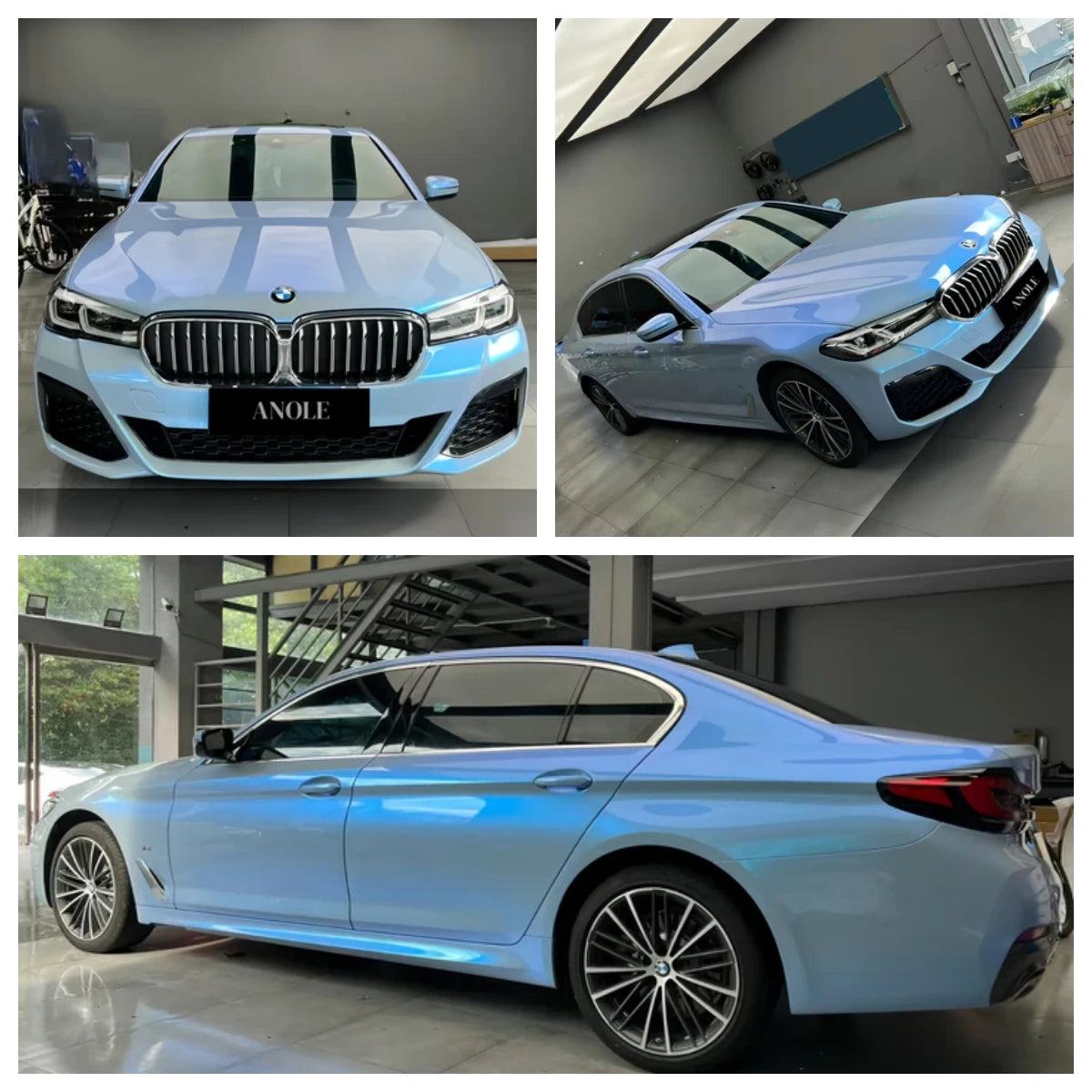 Anole Candy Metallic Dark Gray Blue Car Vinyl Wrap