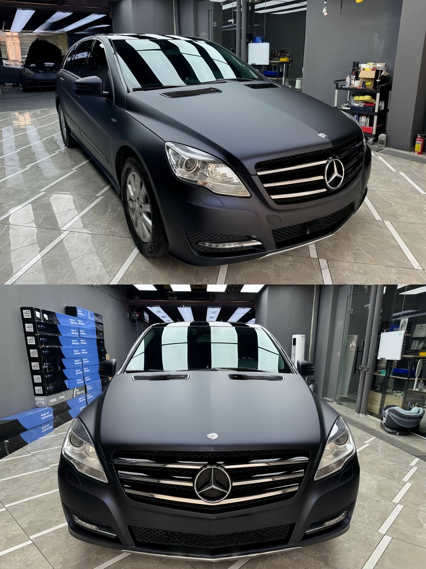 Anole Matte Metallic Black Blue Vinyl Car Wrap