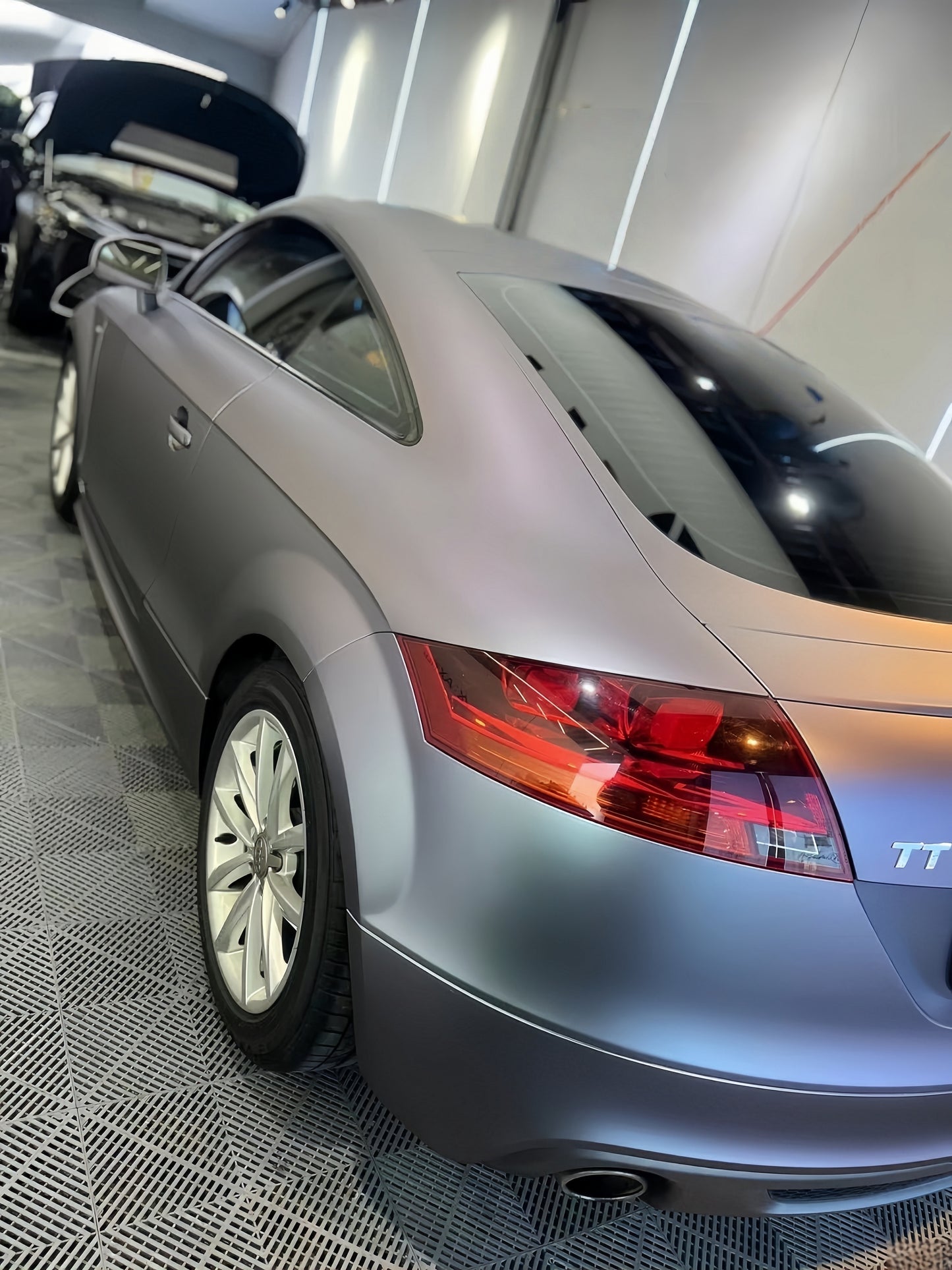 Anole Matte Gunmetal Silver Purple Vinyl Car Wrap