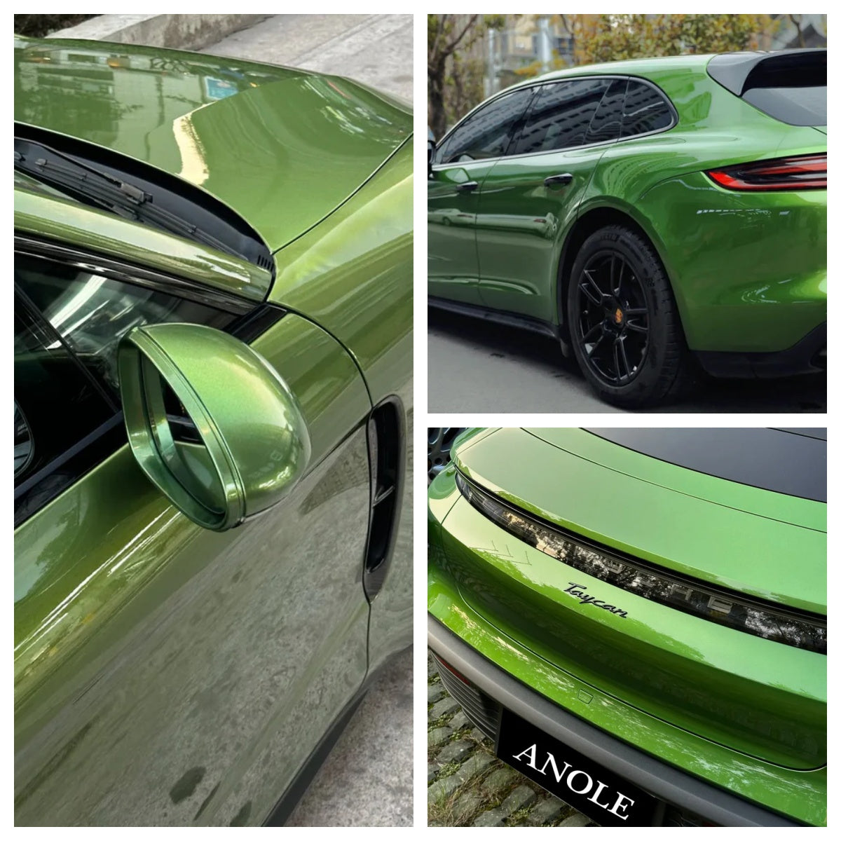 Anole Glossy Metallic Mamba Green Vinyl Car Wrap