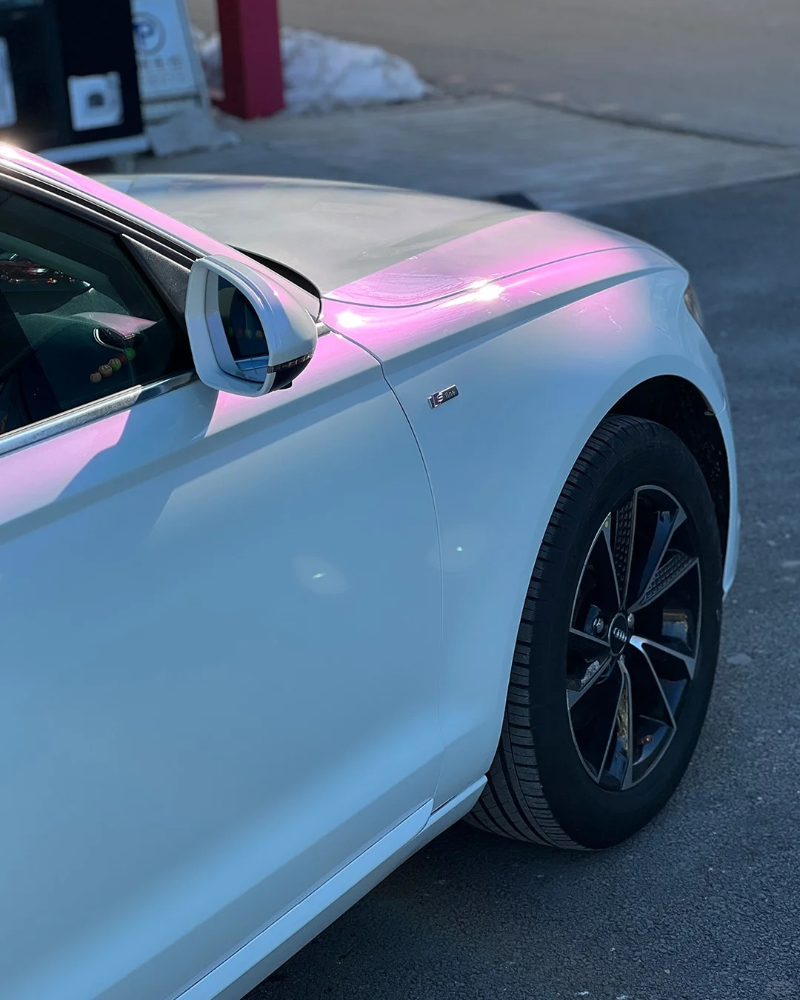 Anole High Glossy White to Purple Vinyl Car Wrap