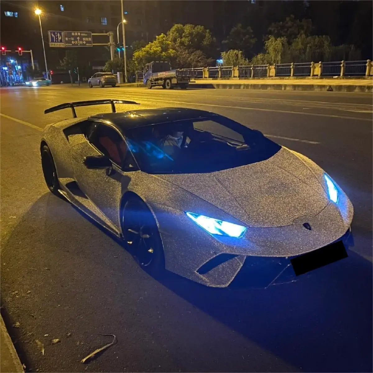 Anole Matte Diamond Super Glitter Silver Car Vinyl Wrap Matte Silver Vinyl for Cars&Trucks