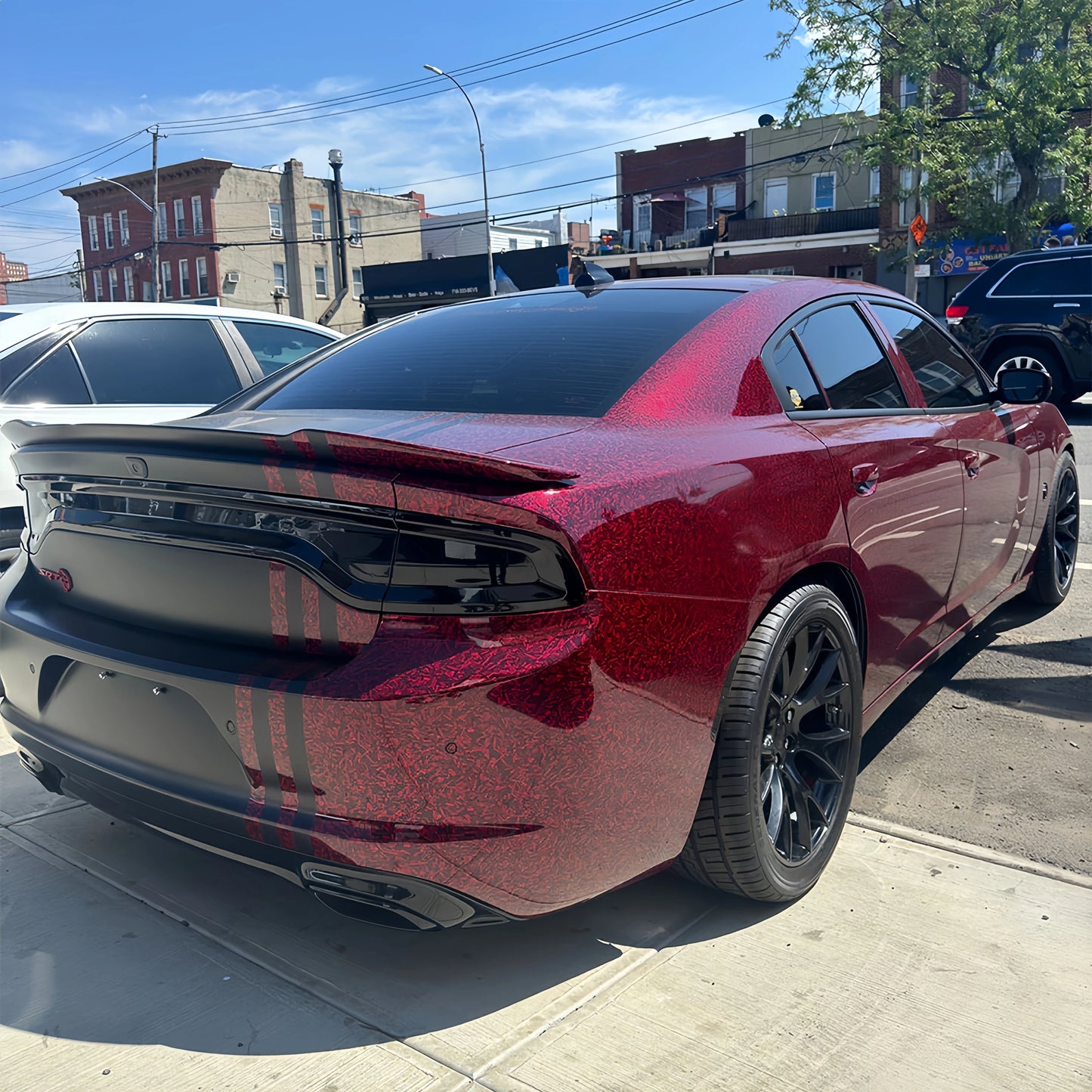 Anole Glossy Red Forged PET Carbon Fiber Vinyl Wrap