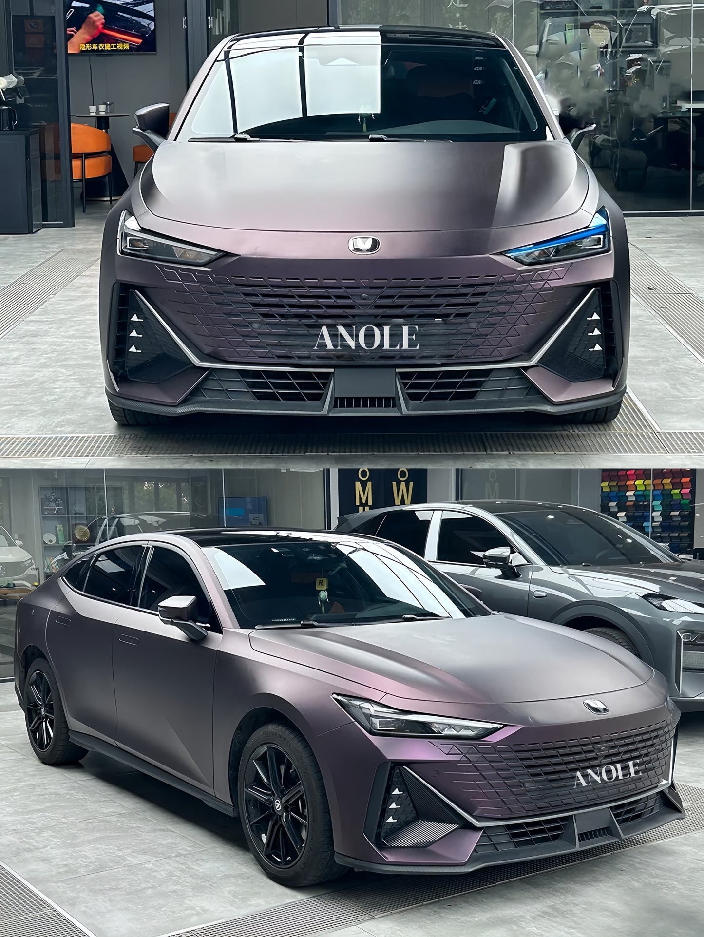 Anole Matte Dark Purple Vinyl Wrap Car