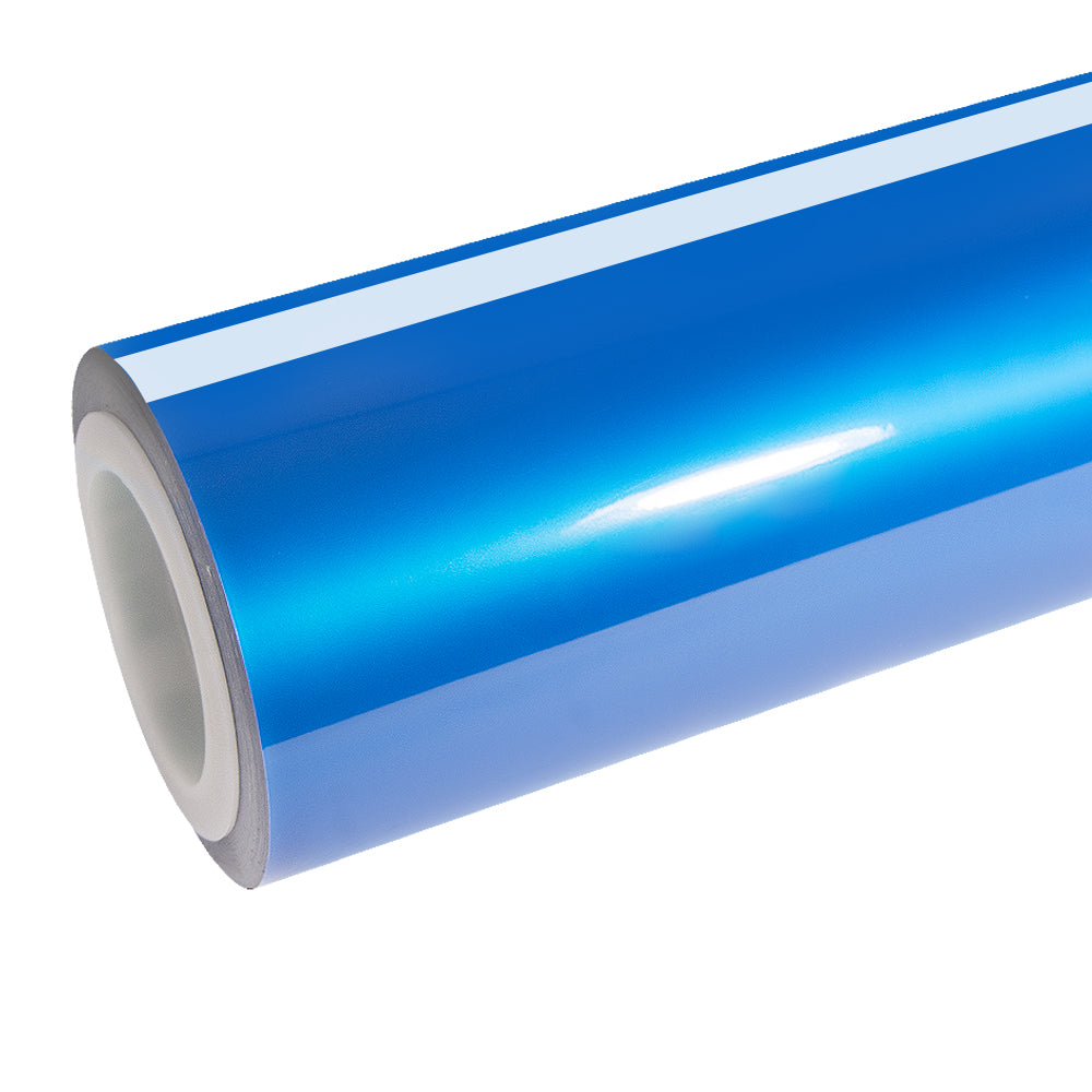 Anole Glossy Metallic Bright Blue Azure Blue Car Vinyl Wrap