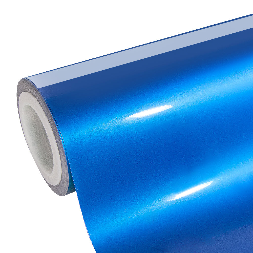 Anole Glossy Metallic Bright Blue Azure Blue Car Vinyl Wrap