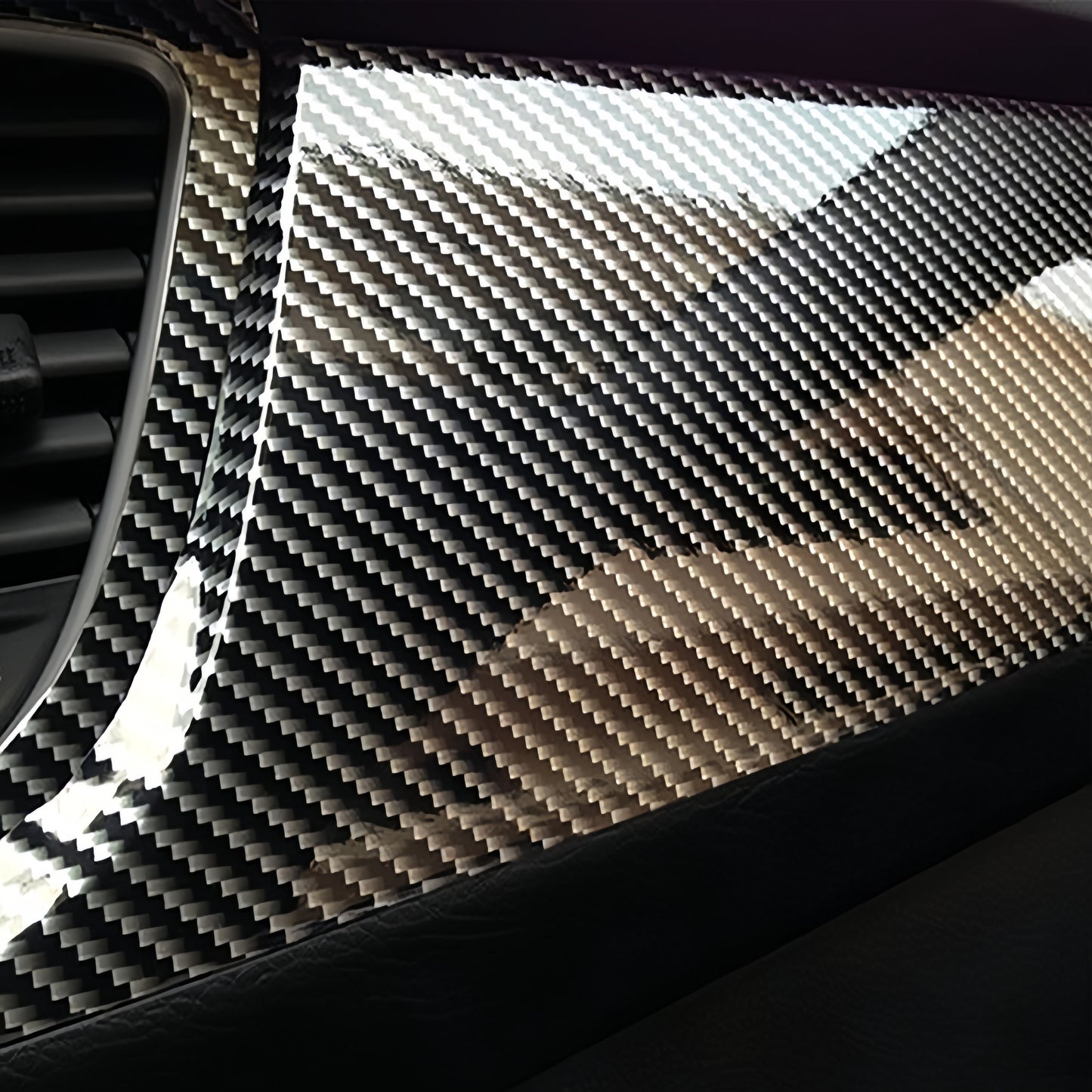 Anole 3D Silver Black Carbon Fiber Vinyl Wrap