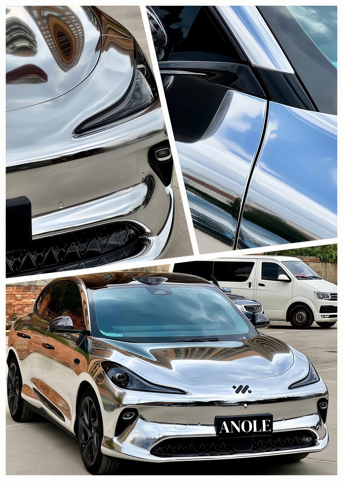 Anole Mirror Chrome Silver Vinyl Car Wrap
