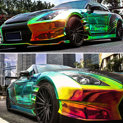 Anole Glossy Iridescent Opal Chrome Black Laser Car Vinyl Wrap
