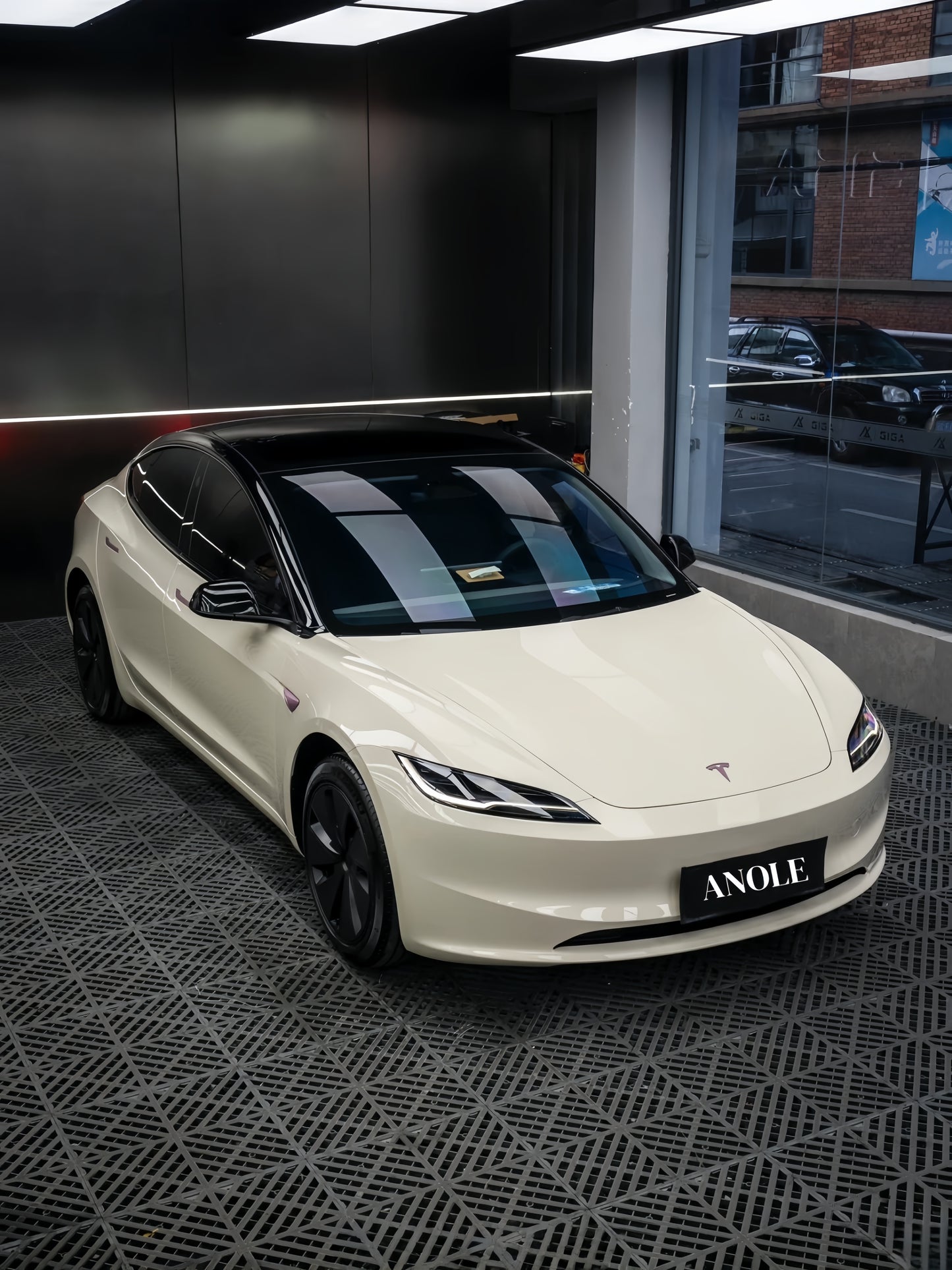 Anole High Glossy Simply White Avorio Cream Vinyl Car Wrap