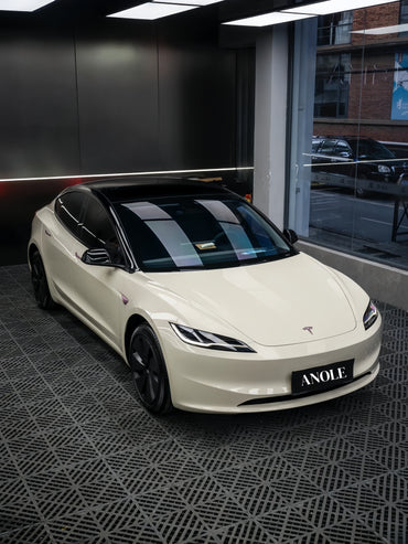 Anole High Glossy Simply White Avorio Cream Vinyl Car Wrap