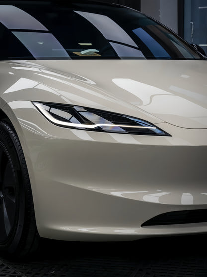 Anole High Glossy Simply White Avorio Cream Vinyl Car Wrap