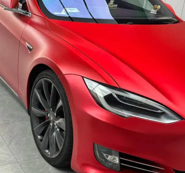 Anole Satin Chrome Prismatic Red Satin Ceramics Red Vinyl Car Wrap