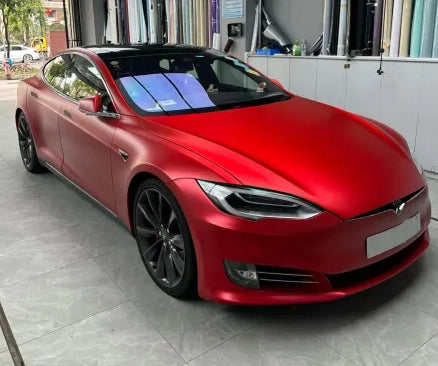 Anole Satin Chrome Prismatic Red Satin Ceramics Red Vinyl Car Wrap