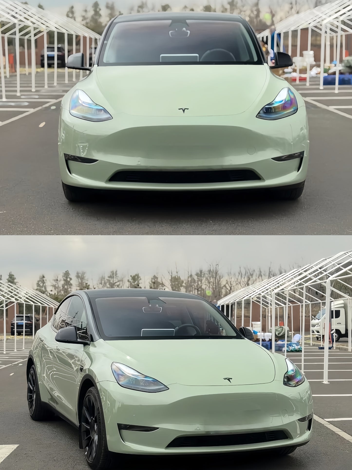 Anole Super Glossy Light Khaki Green Vinyl Car Wrap