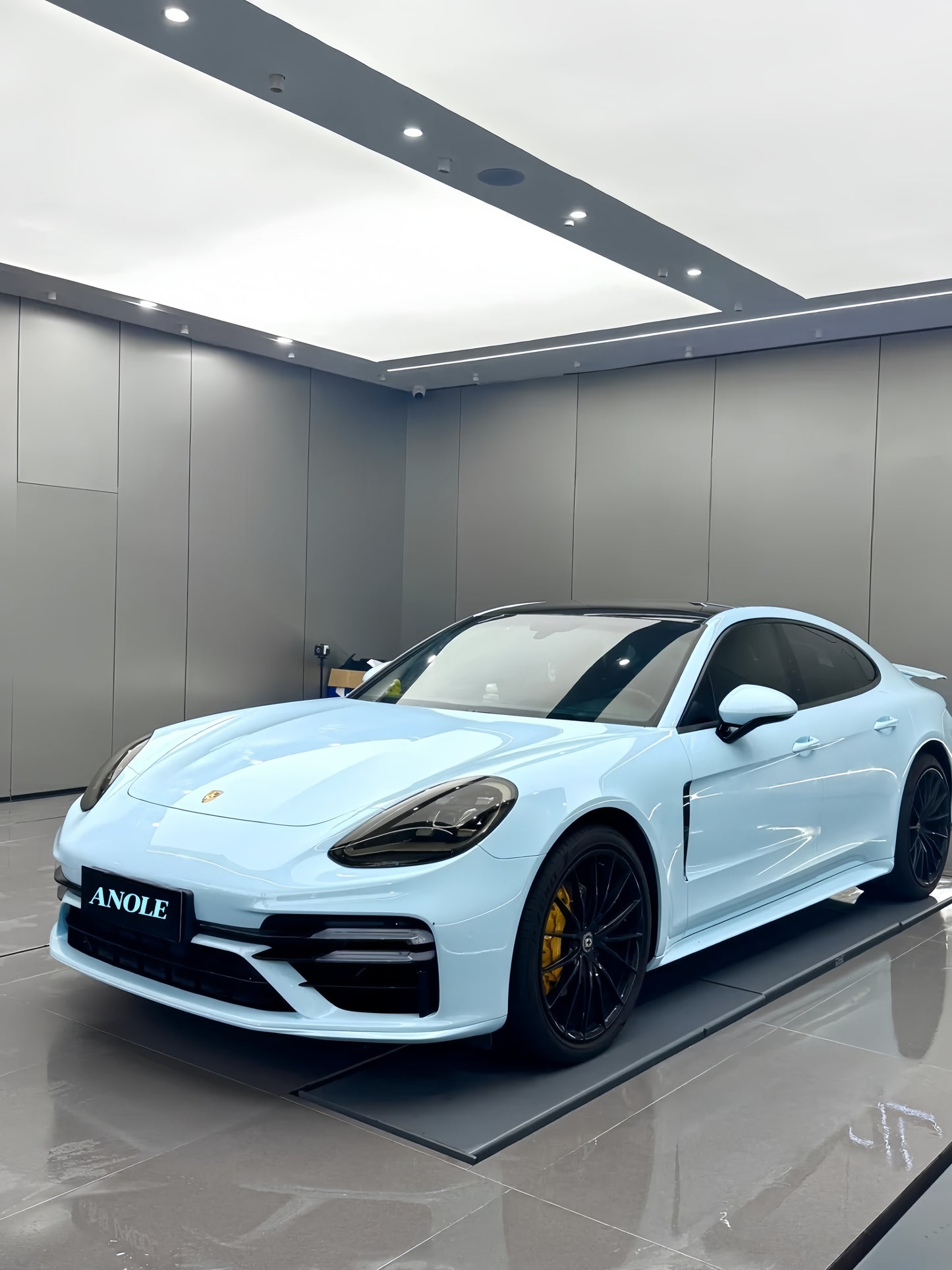 Anole Super Glossy Glacier Blue Vinyl Wrap Car