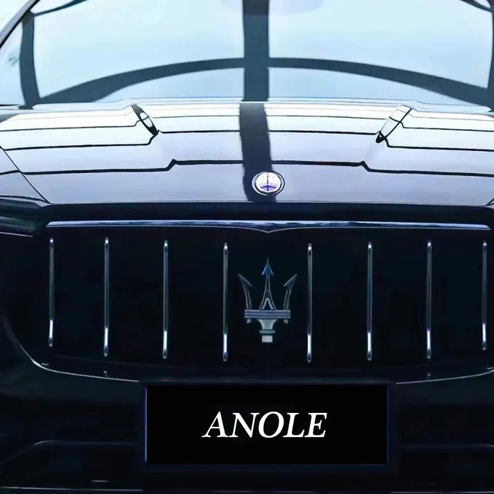 Anole Glossy Metallic Glitter Black Blue Car Vinyl Wrap
