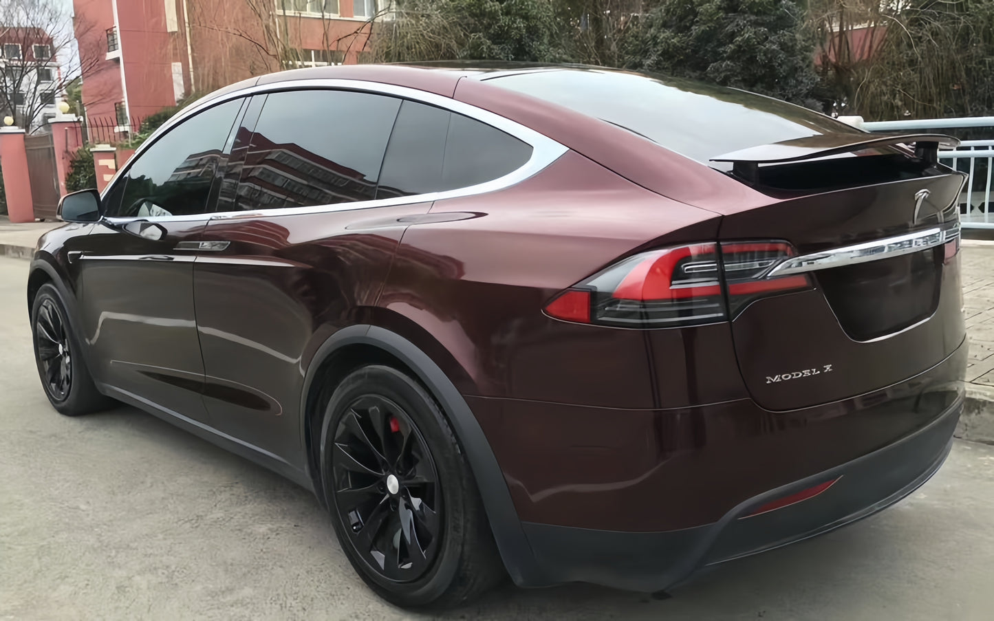 Anole Glossy PET Metallic Dark Red Car Vinyl Wrap