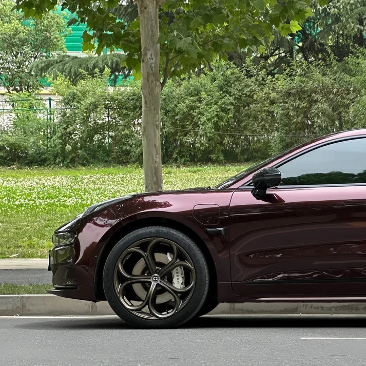 Anole Glossy PET Metallic Dark Red Car Vinyl Wrap