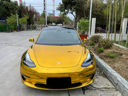 Anole Mirror Chrome Stretching Gold Vinyl Car Wrap