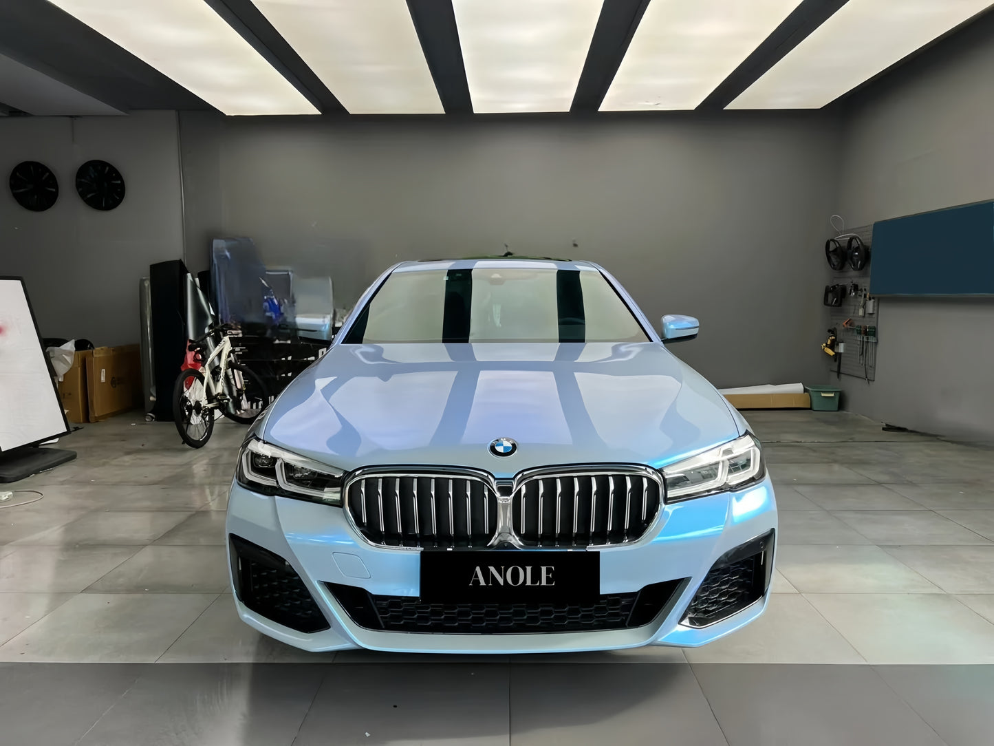 Anole Candy Metallic Dark Gray Blue Car Vinyl Wrap