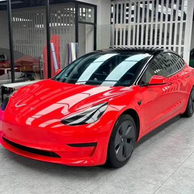 Anole High Glossy Ferrari Red Vinyl Car Wrap
