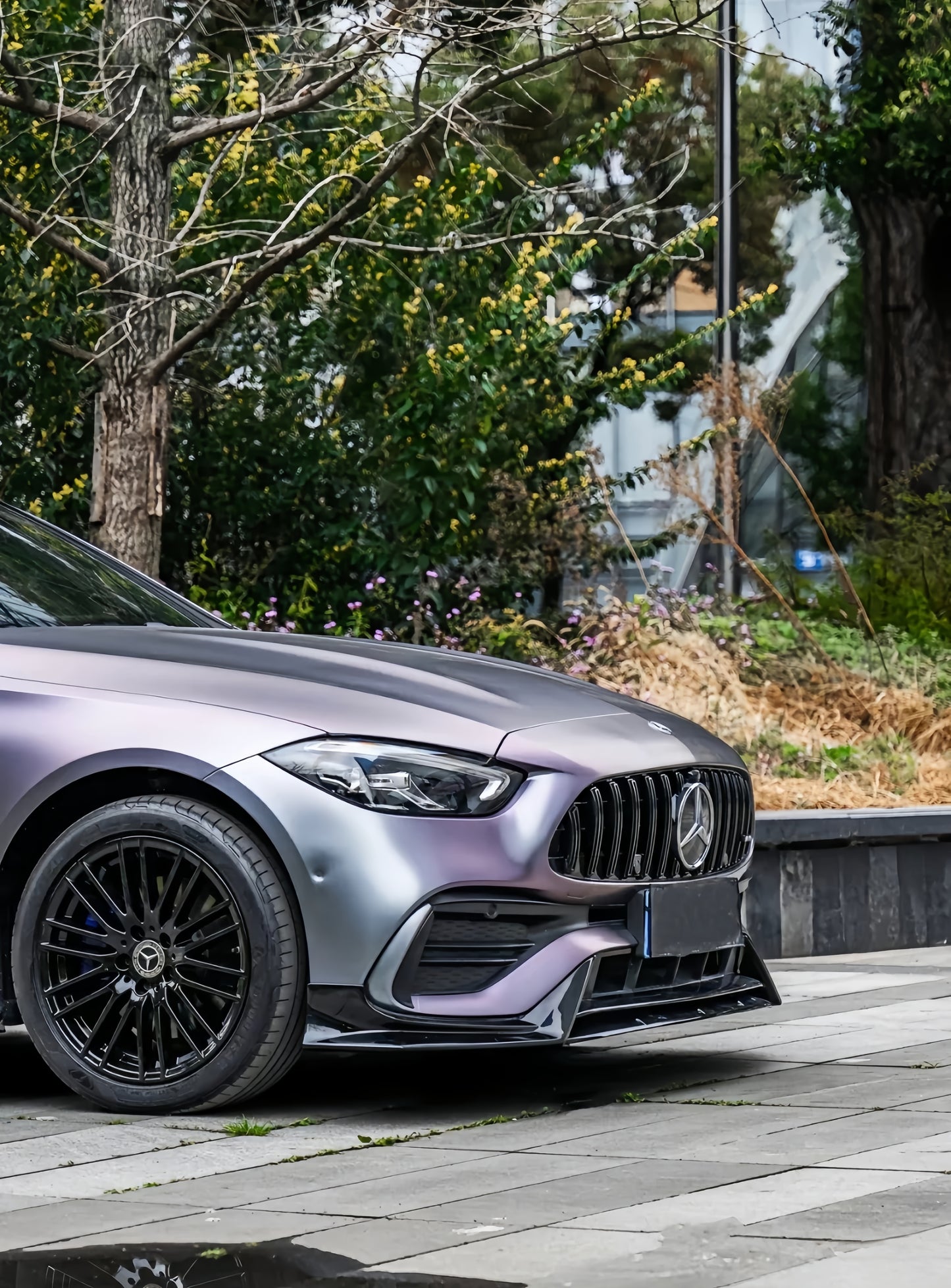 Anole Matte Gunmetal Silver Purple Vinyl Car Wrap