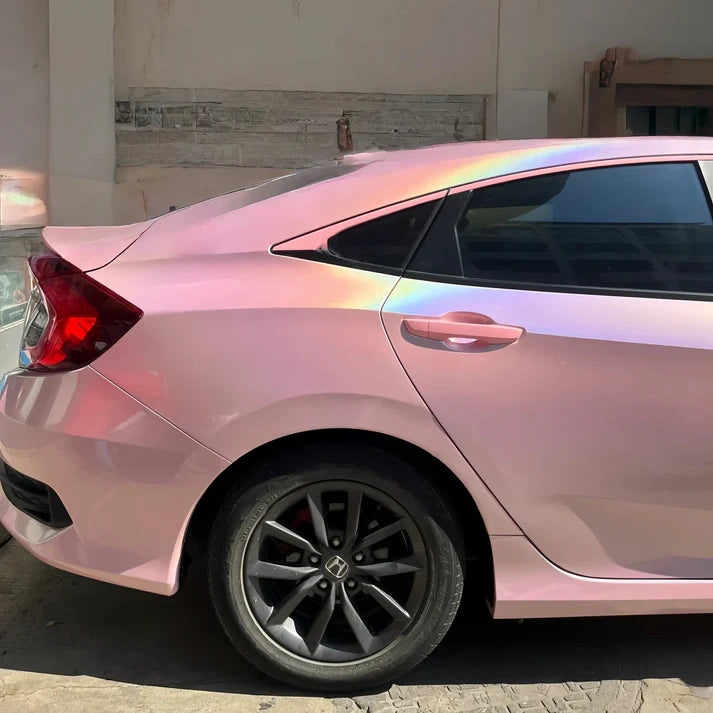 Anole Glossy Iridescent Rouge Pink Laser Car Vinyl Wrap