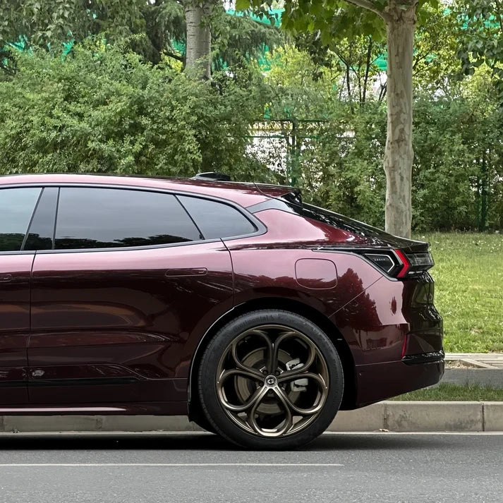 Anole Glossy PET Metallic Dark Red Car Vinyl Wrap