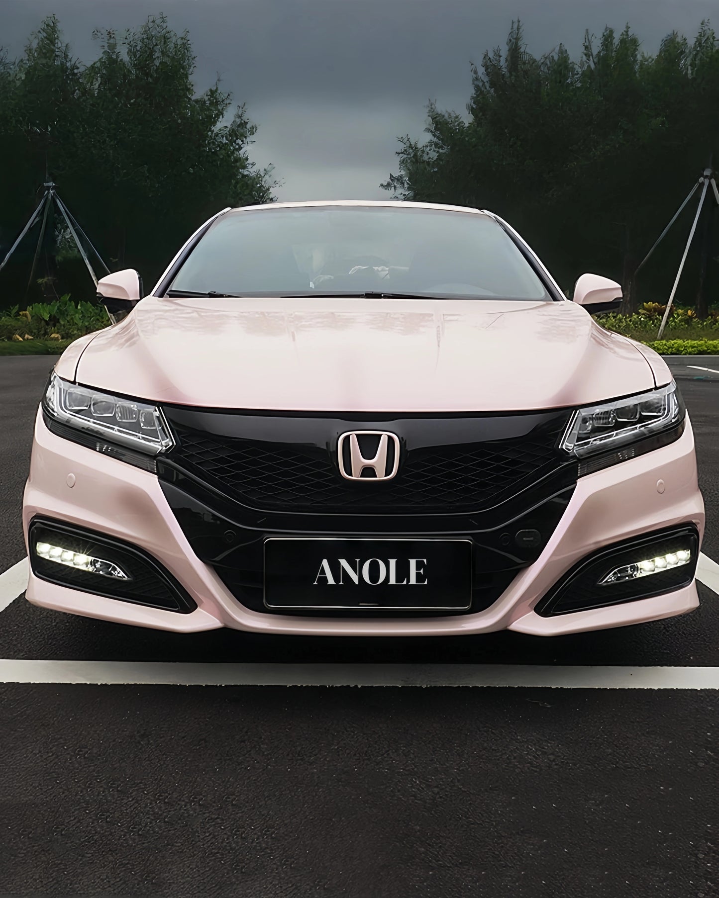 Anole High Glossy White Peach Powder Vinyl Car Wrap