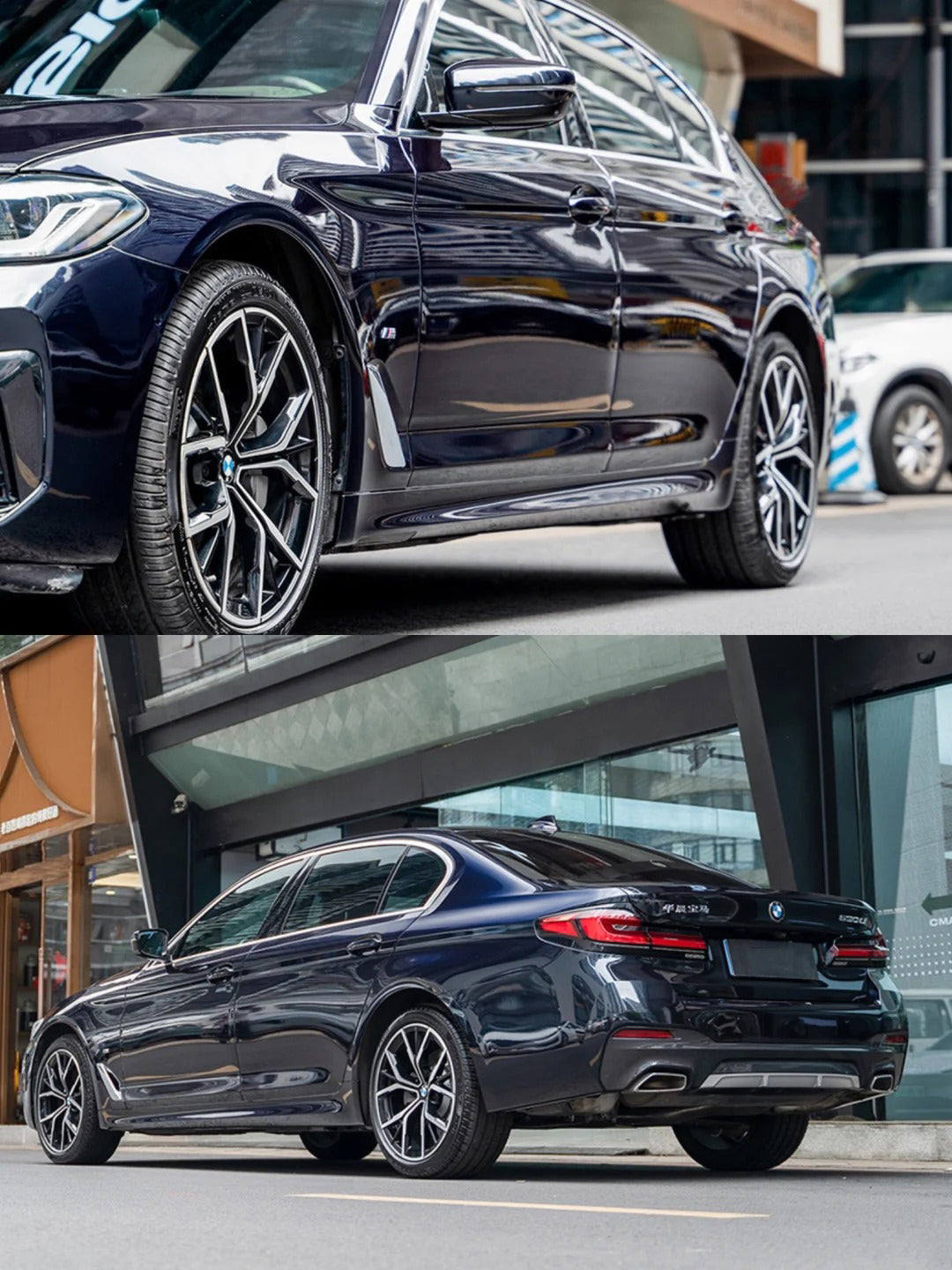Anole Glossy Metallic Glitter Black Blue Car Vinyl Wrap