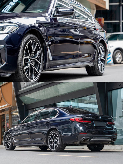 Anole Glossy Metallic Glitter Black Blue Car Vinyl Wrap