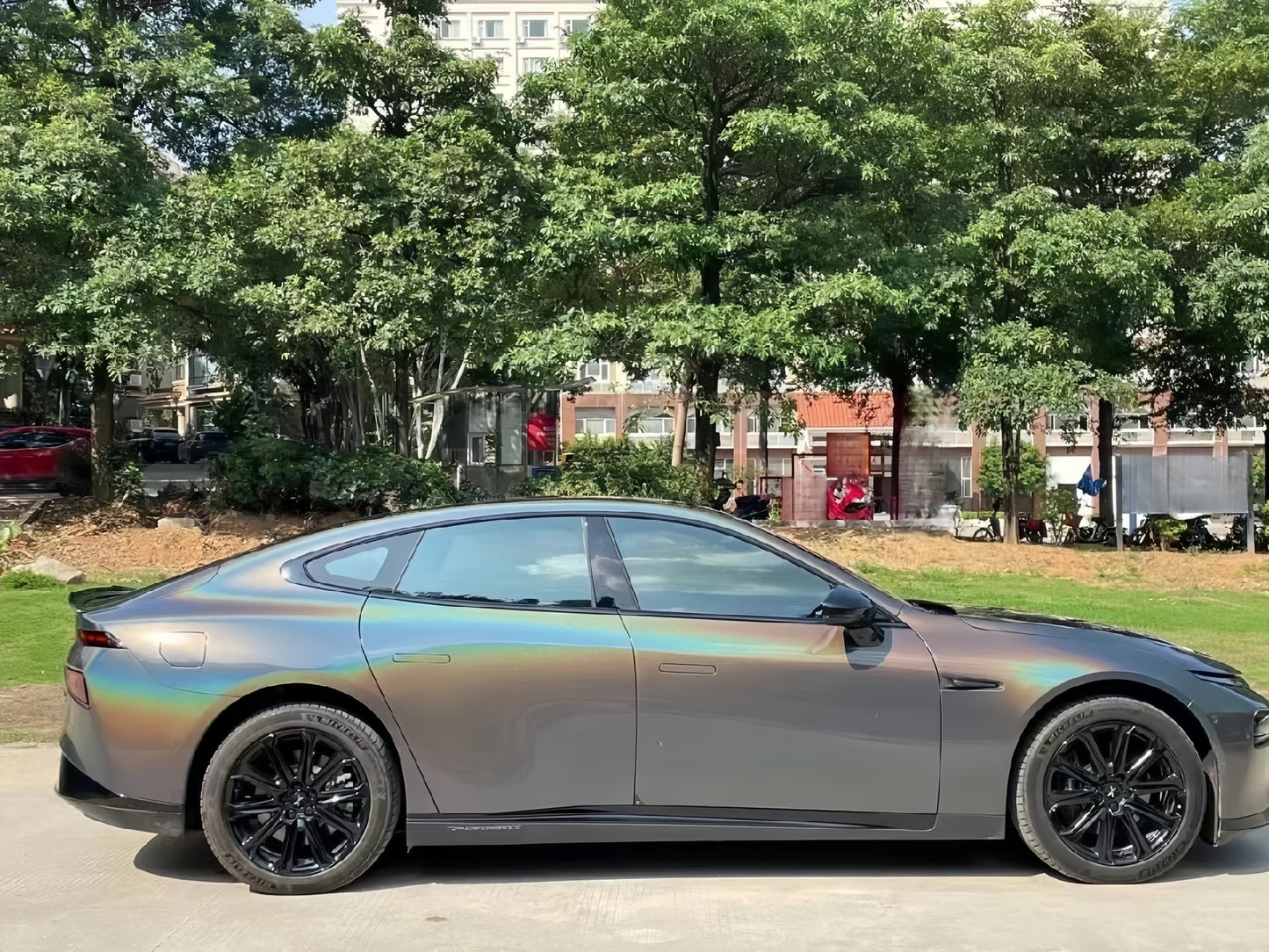 Anole Rainbow Metallic Majestic Dark Gray Vinyl Wrap Car