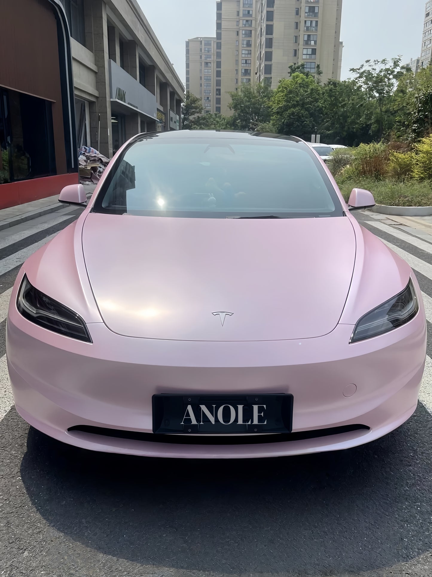 Anole Matte Metallic Pearl Baby Pink Vinyl Wrap Car