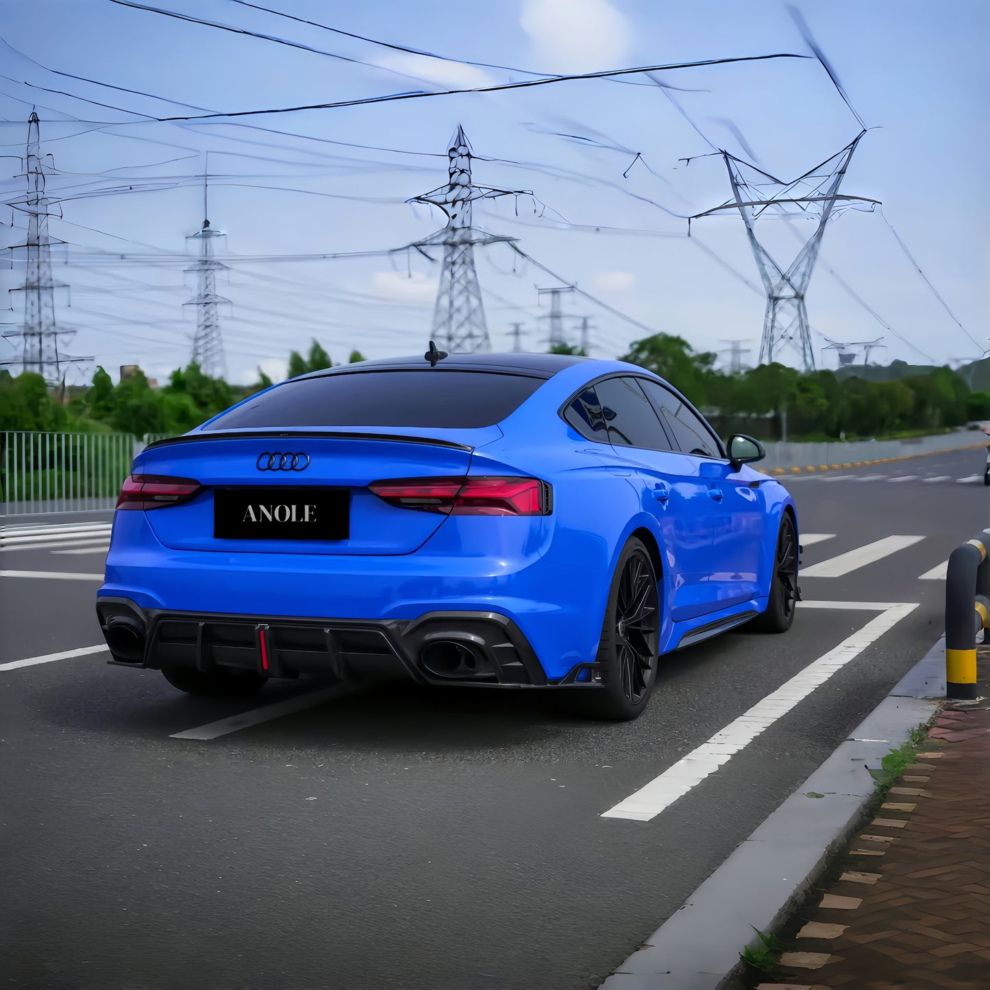 Anole Glossy Metallic Bright Blue Azure Blue Car Vinyl Wrap