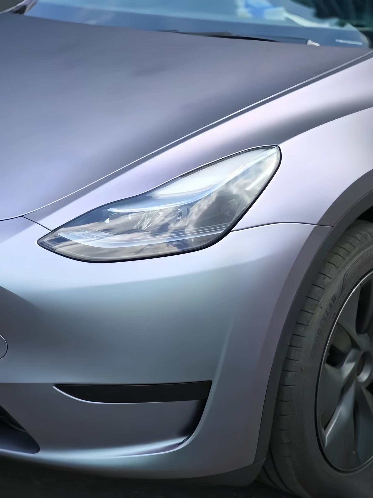 Anole Matte Gunmetal Silver Purple Vinyl Car Wrap