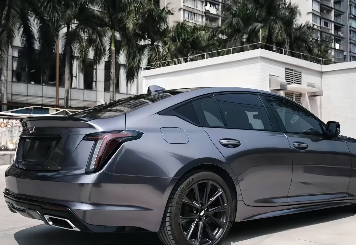 Anole Glossy Metallic Titanium Gray Vinyl Car Wrap