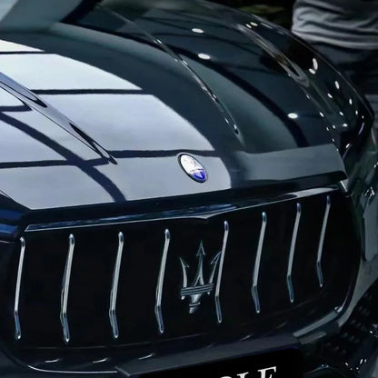 Anole Glossy Metallic Glitter Black Blue Car Vinyl Wrap