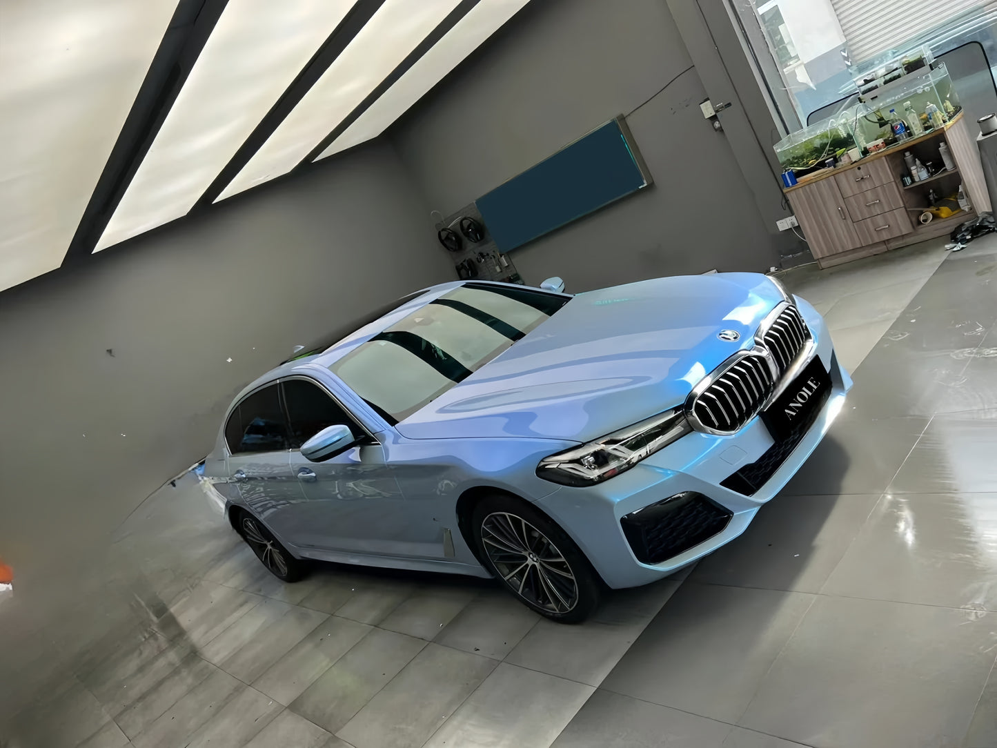 Anole Candy Metallic Dark Gray Blue Car Vinyl Wrap
