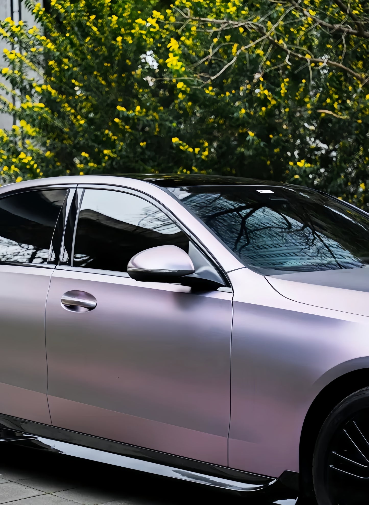 Anole Matte Gunmetal Silver Purple Vinyl Car Wrap