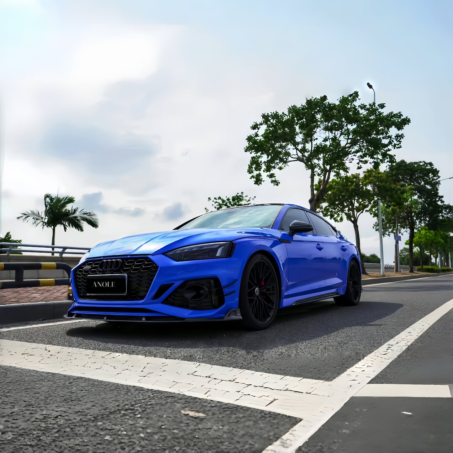 Anole Glossy Metallic Bright Blue Azure Blue Car Vinyl Wrap