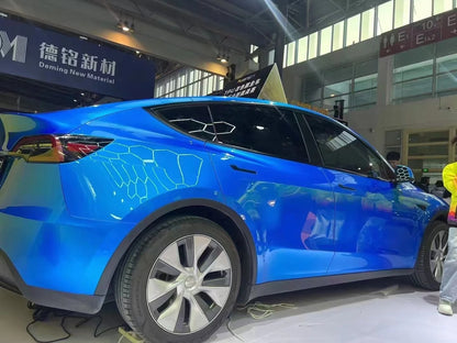 Anole Glossy Metallic Bright Blue Azure Blue Car Vinyl Wrap