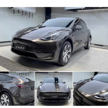Anole Glossy Metallic Silver Gray Vinyl Car Wrap