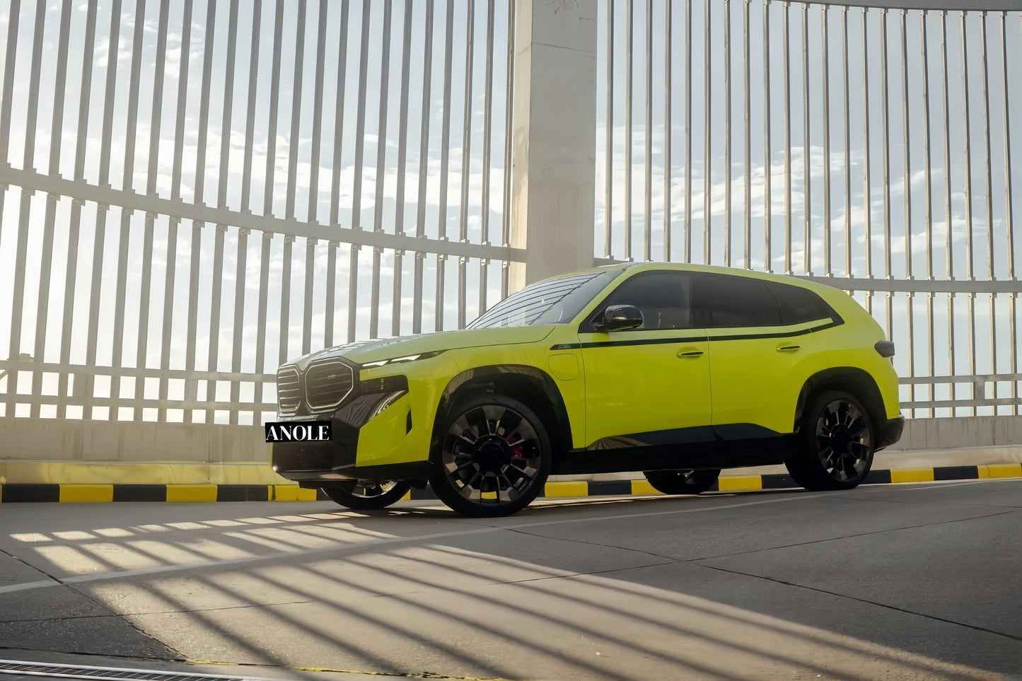 Anole High Glossy Chartreuse Yellow Track Yellow Vinyl Car Wrap