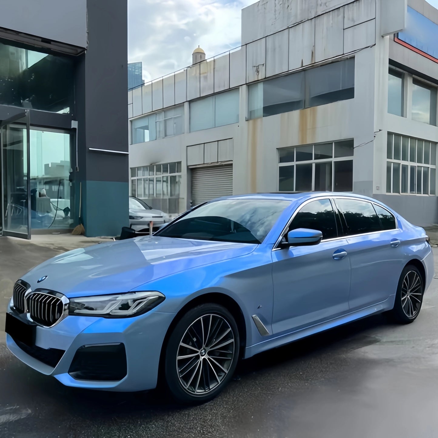 Anole Candy Metallic Dark Gray Blue Car Vinyl Wrap