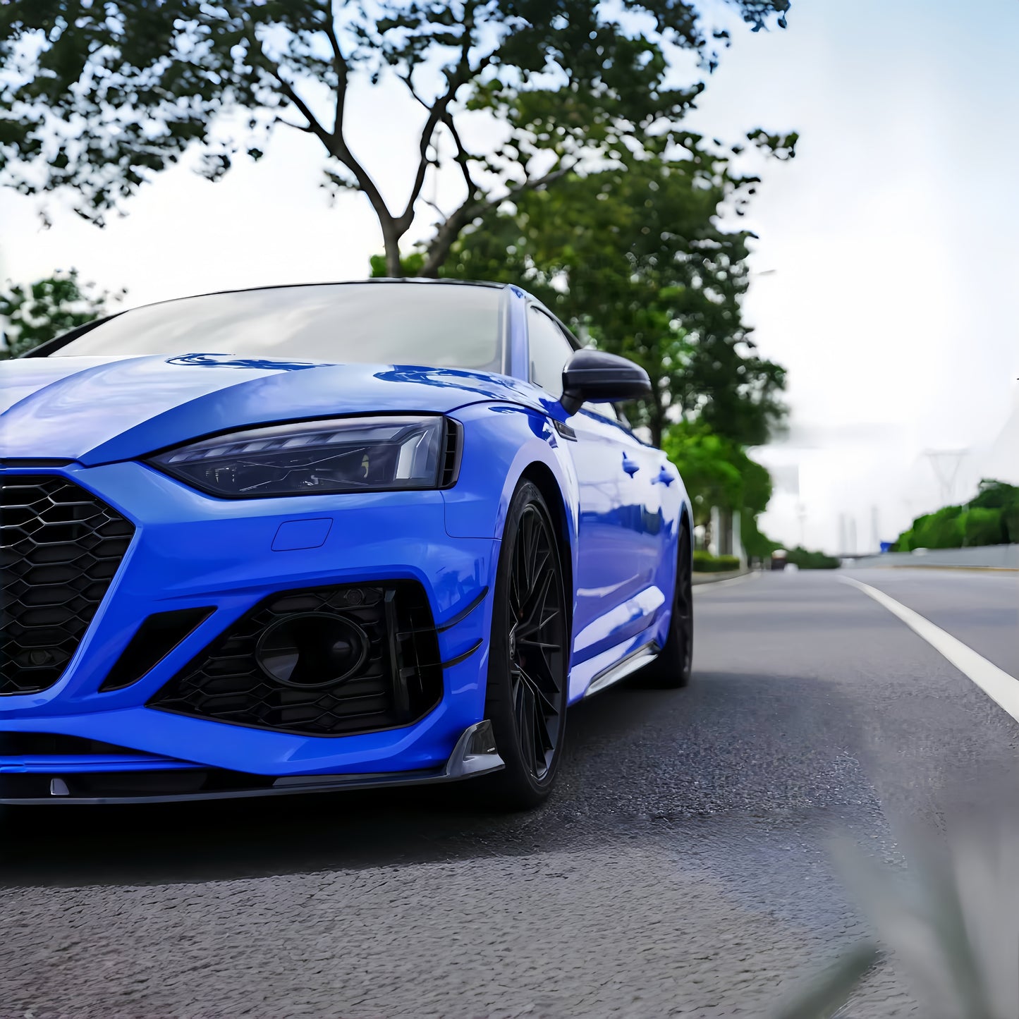 Anole Glossy Metallic Bright Blue Azure Blue Car Vinyl Wrap
