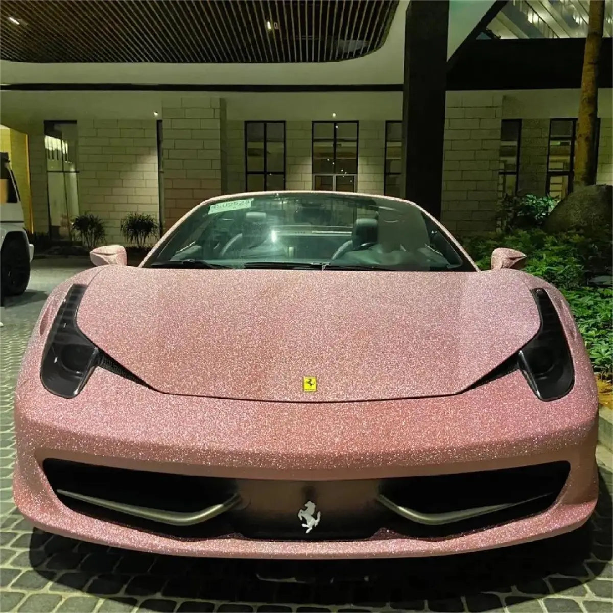 Anole Self-Healing Matte Diamond Super Glitter Pink Car Vinyl Wrap Matte Pink Vinyl for Cars&Trucks