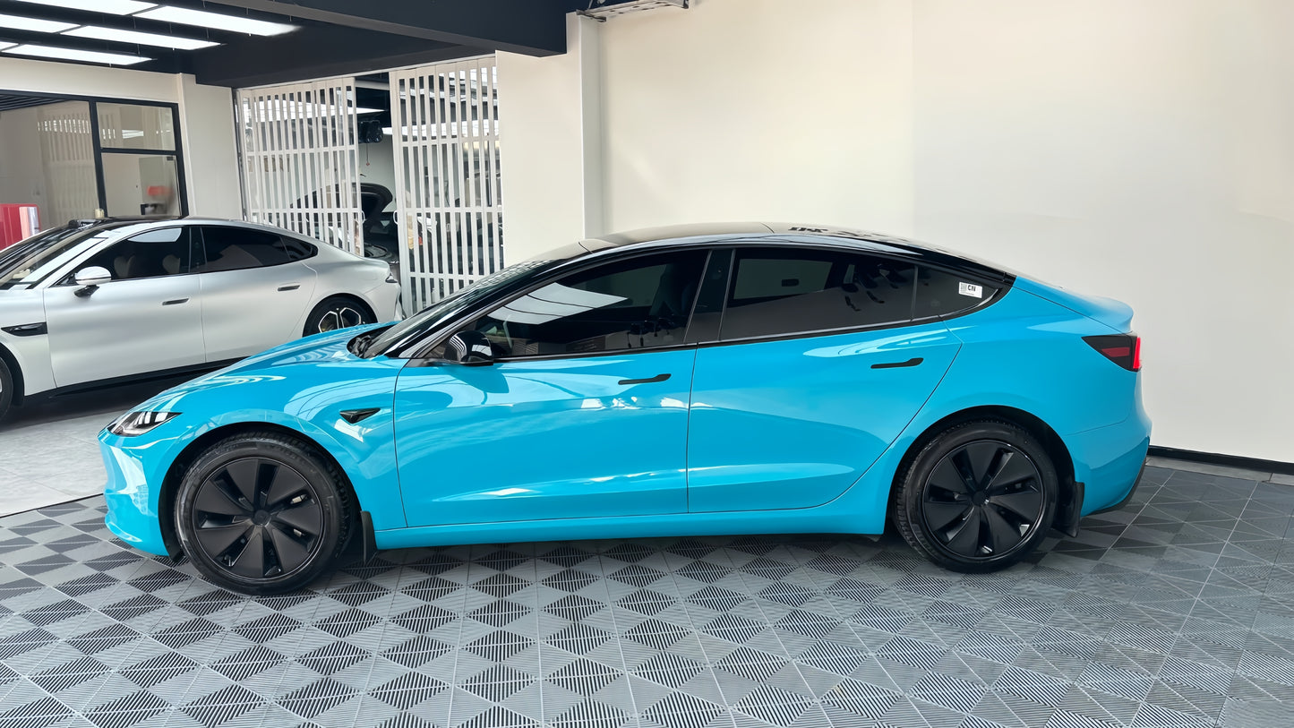 Anole High Glossy Miami Blue Car Vinyl Wrap