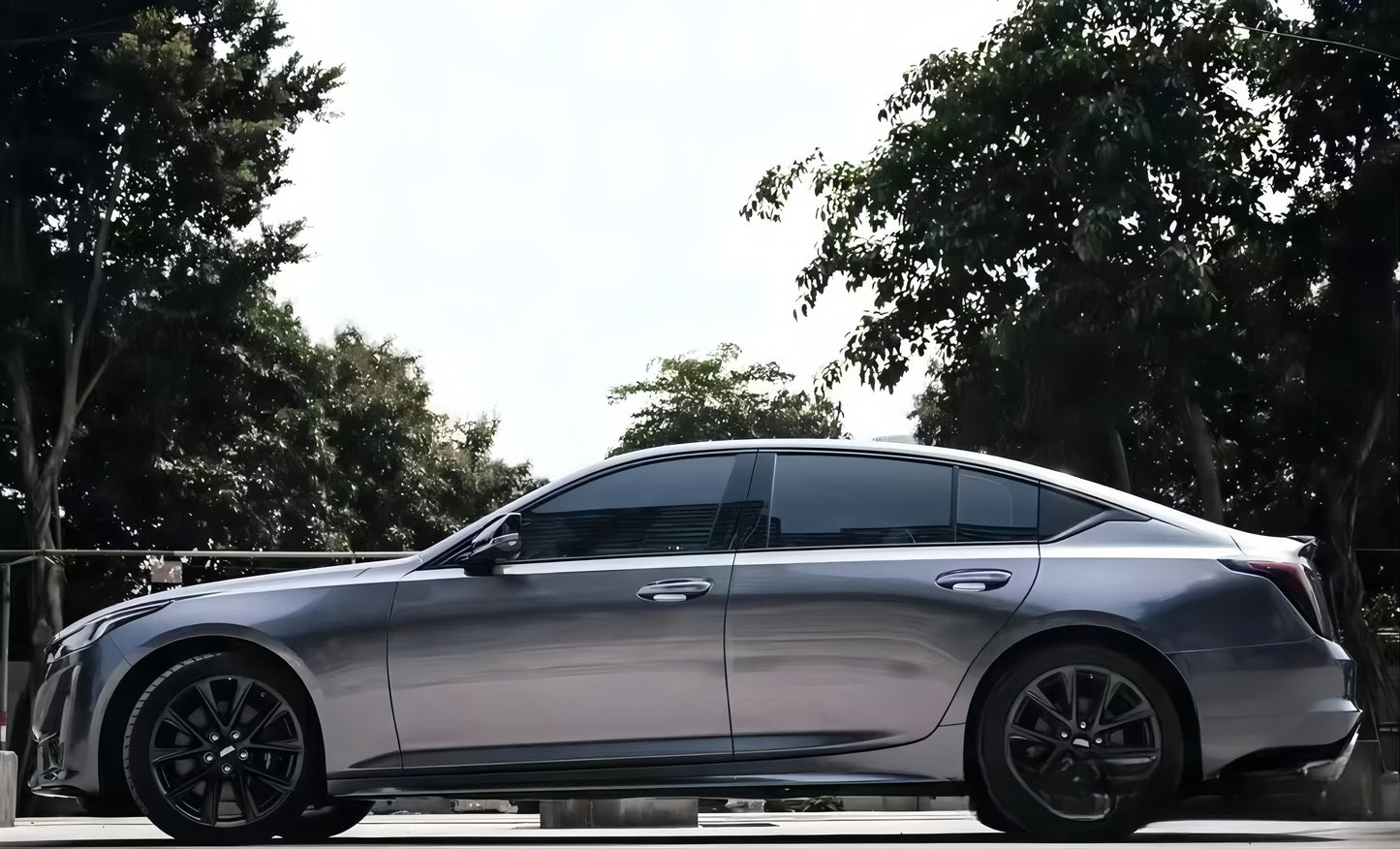 Anole Glossy Metallic Titanium Gray Vinyl Car Wrap